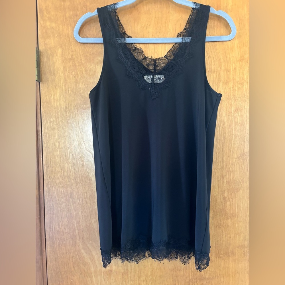 Rosemunde Elegant Black Lace Trim tank top